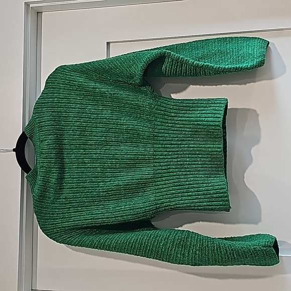 Anthropologie Pink Rose drop sleeve crew neck sweater Kelly Green size Small - Picture 2 of 6